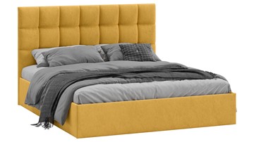 2-спальная кровать с подъемным механизмом Эмбер (Микровелюр Wellmart Yellow) в Миассе