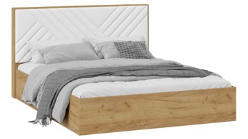 Кровать 2-спальная с подъемным механизмом Хилтон Тип 1 без заглушины (Дуб крафт золотой/Белый) в Миассе
