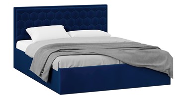 Кровать спальная с подъемным механизмом Порто (Велюр Confetti Blue) без заглушины в Челябинске