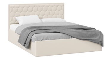Кровать в спальню с подъемным механизмом Порто (Велюр Confetti Cream) с заглушиной в Миассе