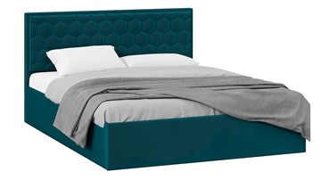 Кровать спальная с подъемным механизмом Порто (Велюр Confetti Izumrud) без заглушины в Копейске