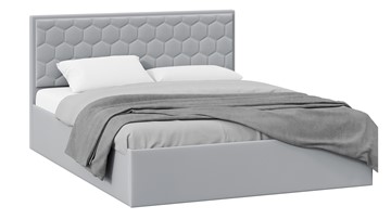 Кровать в спальню с подъемным механизмом Порто (Велюр Confetti Silver) без заглушины в Копейске