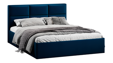 Кровать с подъемным механизмом с заглушиной Стелла тип 1 (Велюр Confetti Blue) в Миассе