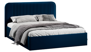 Кровать спальная с подъемным механизмом с заглушиной Тиффани тип 1 (Микровелюр Confetti Blue) в Челябинске - предосмотр