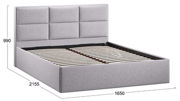 Кровать с подъемным механизмом с заглушиной Стелла тип 1 (Микровелюр Jercy Silver) в Челябинске - предосмотр 3