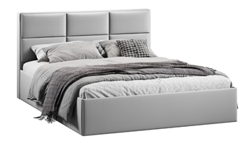 Кровать в спальню с подъемным механизмом Стелла тип 1 (Велюр Confetti Silver) в Челябинске - предосмотр