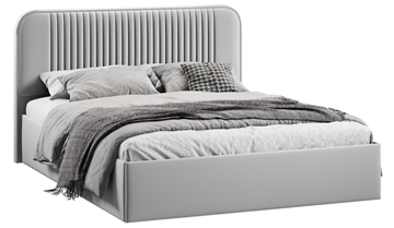 Кровать 2-спальная Тиффани тип 1 (Микровелюр Confetti Silver) в Миассе