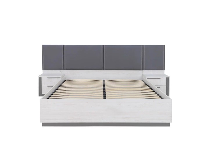 Двуспальная кровать с подъемным механизмом Винтер-16, винтерберг/темно-серый/спейс графит в Челябинске - изображение 4