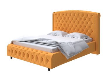 Кровать двуспальная Salvatore Grand 140x200, Велюр (Scandi Cotton 18 Шафран) в Миассе