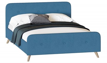 Кровать 2-х спальная Сиерра 1600 (с подъемным механизмом и коробом) Аура голубой в Миассе