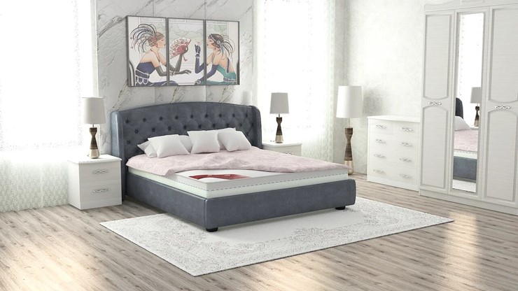 Кровать 2-спальная Сильва 180х200 (с основанием) в Челябинске - изображение 1