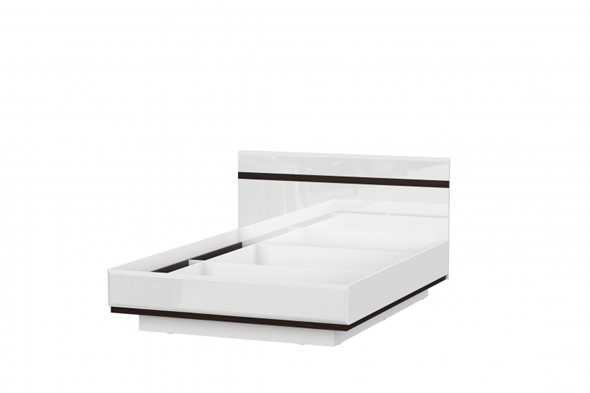 Кровать Соло универсальная 1,6х2,0, белый/белый глянец/венге в Миассе - изображение