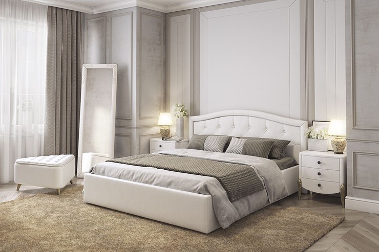 Кровать Верона 1,6 белый (экокожа) в Миассе - изображение 3