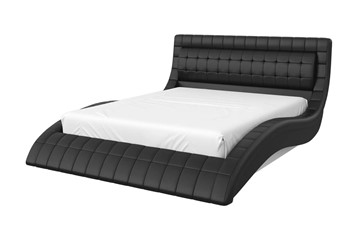 Двуспальная кровать Виргиния 160х200 (кожзам черный) с основанием в Магнитогорске