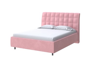 Спальная кровать Volumo 160х200, Велюр (Casa Жемчужно-розовый) в Челябинске