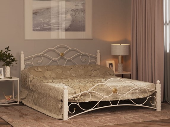 Спальная кровать Гарда 3, 160х200, белая в Челябинске - изображение