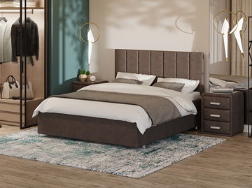 Двуспальная кровать Modern Large 200х200, Велюр (Лофти Кофейный) в Миассе