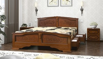 Кровать с выкатными ящиками Елена (Орех) 180х200 в Магнитогорске