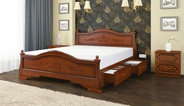 Кровать с выкатными ящиками Карина-1 (Орех) 160х200 в Миассе