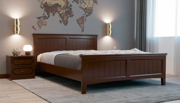 Кровать полутороспальная Грация-4 (Орех) 140х200 в Златоусте - изображение
