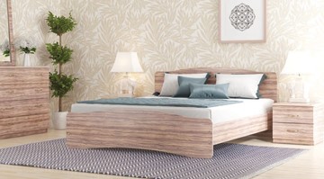Двуспальная кровать СВ-Стиль Лира, 160х200 с основанием, сонома в Миассе