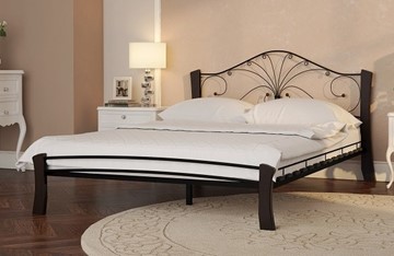 Кровать полуторная Фортуна 4 Лайт, 1400, черный/шоколад в Копейске