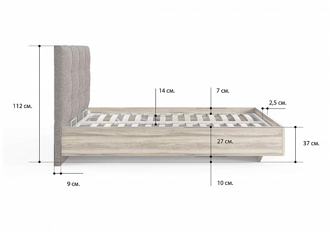 Кровать спальная Victoria (ясень ориноко) 160х200 с основанием в Миассе - изображение 3