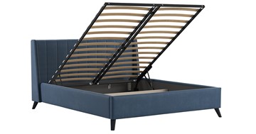 Кровать с механизмом Мелисса 180,арт. Тори 83 велюр (серо-синий) + кроватное дно в Миассе - предосмотр 2