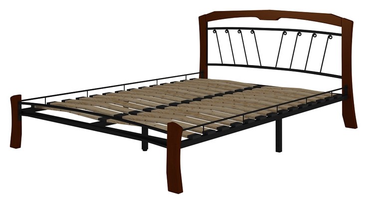 Кровать Муза 4 Лайт, 1400, черный/махагон в Миассе - изображение 1