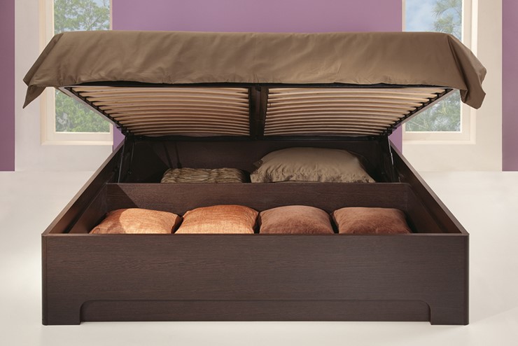 Кровать с подъемным ортопедическим основанием Парма-3 1600,  венге / экокожа caiman темный в Миассе - изображение 3