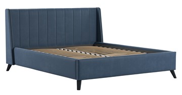 Кровать с механизмом Мелисса 180,арт. Тори 83 велюр (серо-синий) + кроватное дно в Челябинске - предосмотр 1