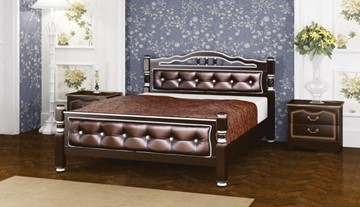 Односпальная кровать Карина-11 (Орех Темный, обивка бриллиант) 120х200 в Миассе