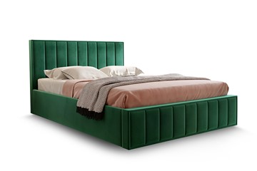 Кровать с основанием Вена 1600, Велюр Мора зеленый в Миассе