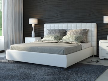 Кровать Corso-3 160х200, Экокожа (Белый) в Миассе