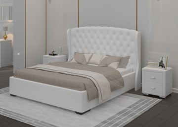 Спальная кровать Dario Grace Lite 200x200, Экокожа (Белый) в Челябинске