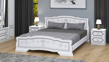 Кровать полутороспальная Карина-6 (Белый Жемчуг) 140х200 в Миассе