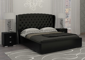 Кровать Dario Grace 160x200, Экокожа (Черный) в Челябинске