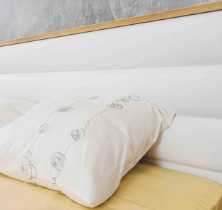 Кровать Айрис 306 1800 с гибкими ламелями дерево, Белый-Дуб золотистый в Челябинске - предосмотр 2
