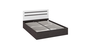 Двуспальная кровать с подъемным механизмом Фьюжн ТД-260.01.04 (Белый глянец, Венге Линум) в Златоусте