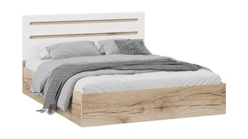 2-спальная кровать с подъемным механизмом Фьюжн ТД-260.01.04 (Дуб Делано, Белый глянец) в Миассе