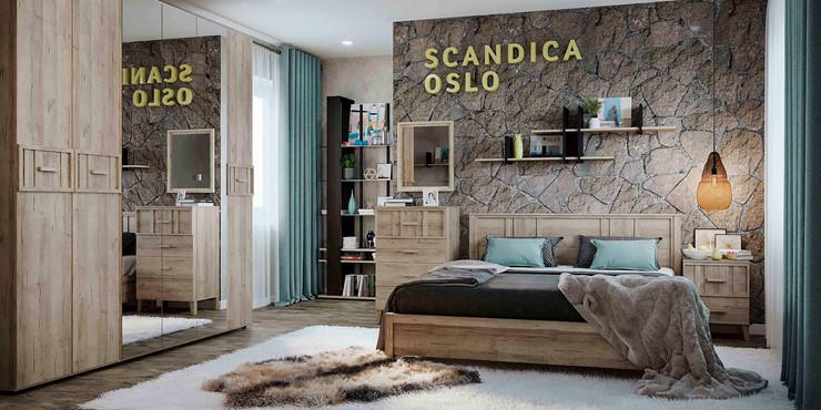 Кровать полутороспальная SCANDICA OSLO 308 (140), Основание с гибкими ламелями (дерево) в Миассе - изображение 2