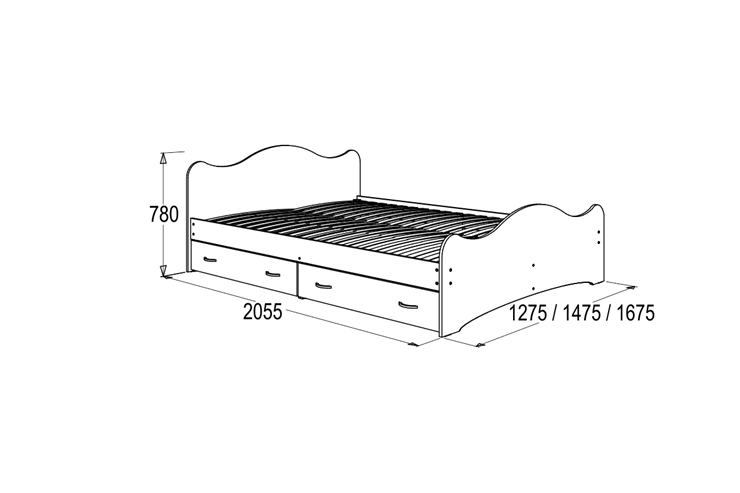 Кровать 6 с ящиками, 80х200 Венге с основанием в Копейске - изображение 1