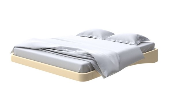 Парящая кровать 2-спальная 160х200, Экокожа (Айвори) в Копейске - изображение