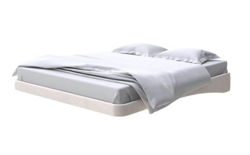 Кровать парящая 160х200, Микровелюр (Manhattan Цветочный белый) в Магнитогорске
