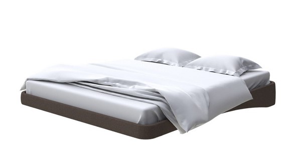 Кровать двуспальная парящая 160х200, Рогожка (Savana Chocolate) в Миассе - изображение