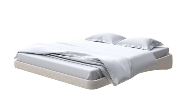 Кровать парящая 160х200, Рогожка (Savana Milk) в Миассе - изображение
