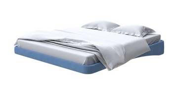 Кровать двуспальная парящая 160х200, Рогожка (Тетра Голубой) в Миассе