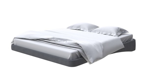 Кровать двуспальная парящая 160х200, Рогожка (Тетра Графит) в Миассе - изображение