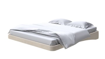 Парящая кровать 2-спальная 160х200, Велюр (Ultra Песочный) в Миассе