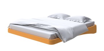 Парящая кровать 160х200, Велюр (Scandi Cotton 18 Шафран) в Челябинске